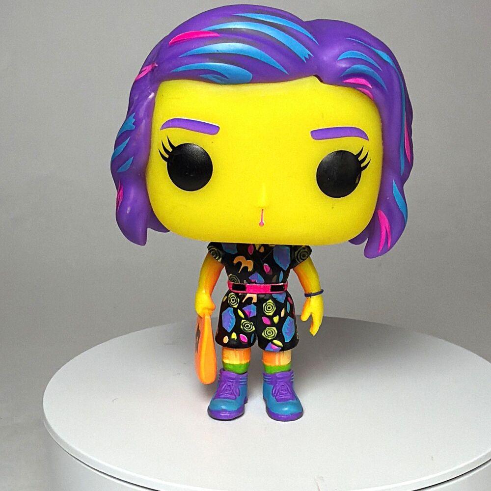 Funko Pop! Vinyl Girl Figure Purple Hair Yellow Face with Bag Accessory